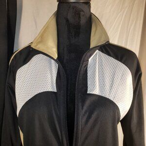 Oleg Cassini Sport Tracksuit, Women's M, Black/Gold